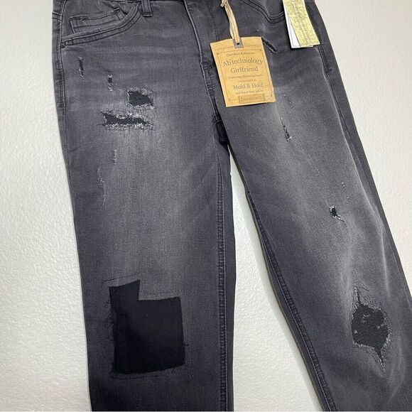 Democracy Sz 2 Jeans Straight Girlfriend Ab Technology Booty Lift Patchwork NEW - Picture 8 of 13